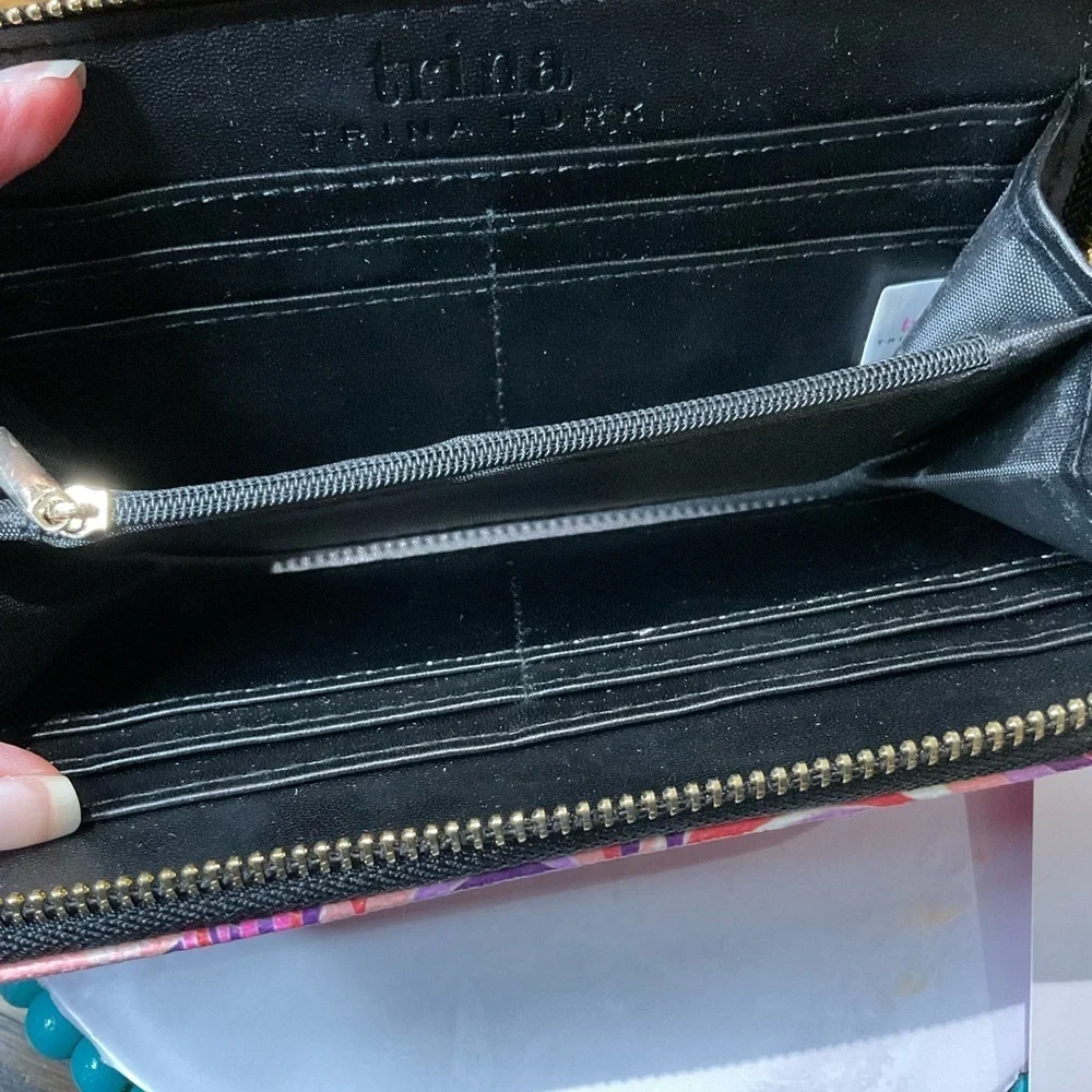 Trina Turk Large Zip Around Wallet in Sea Anemone
